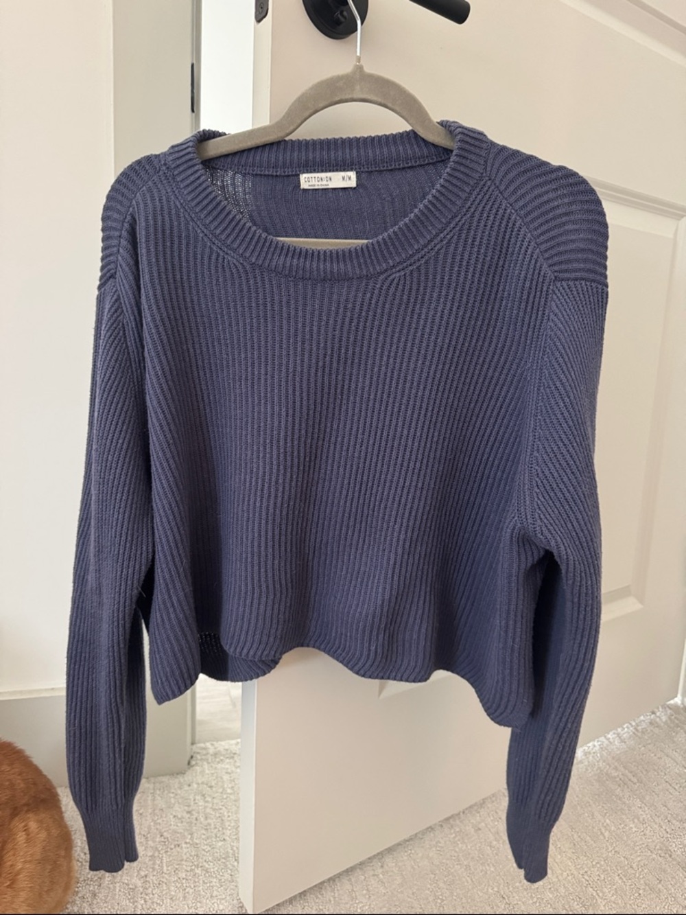 Cotton On Ribbed Crewneck Sweater - Slate Blue